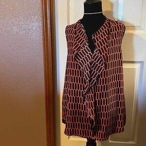MICHAEL Michael Kors Black and Orange Blouse